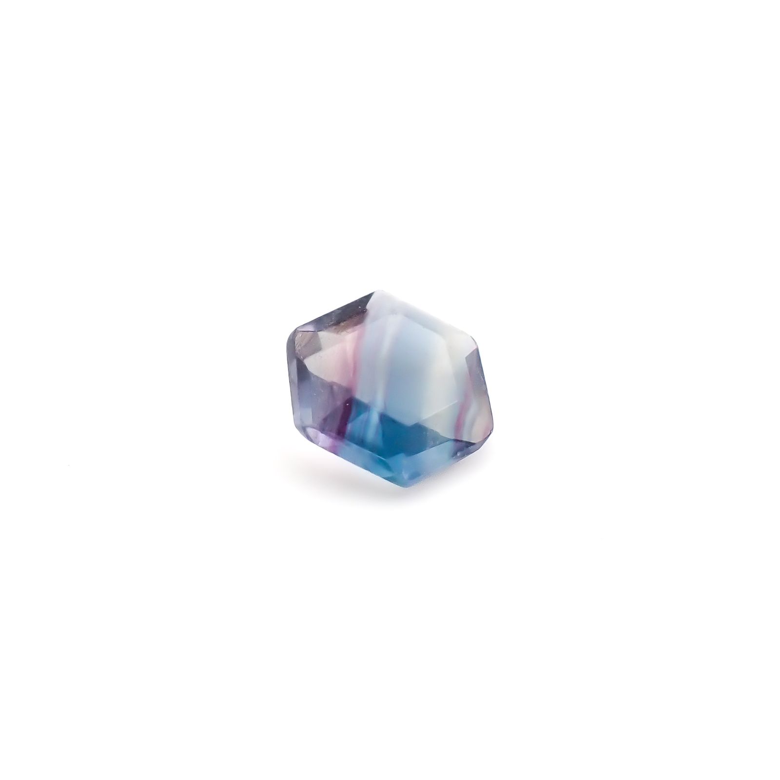 ◇ヘキサゴンカット◇パーティカラーフローライト フルオレッセンス 中国産 2.26ct / 9.4x8.3mm前後 [260932783]