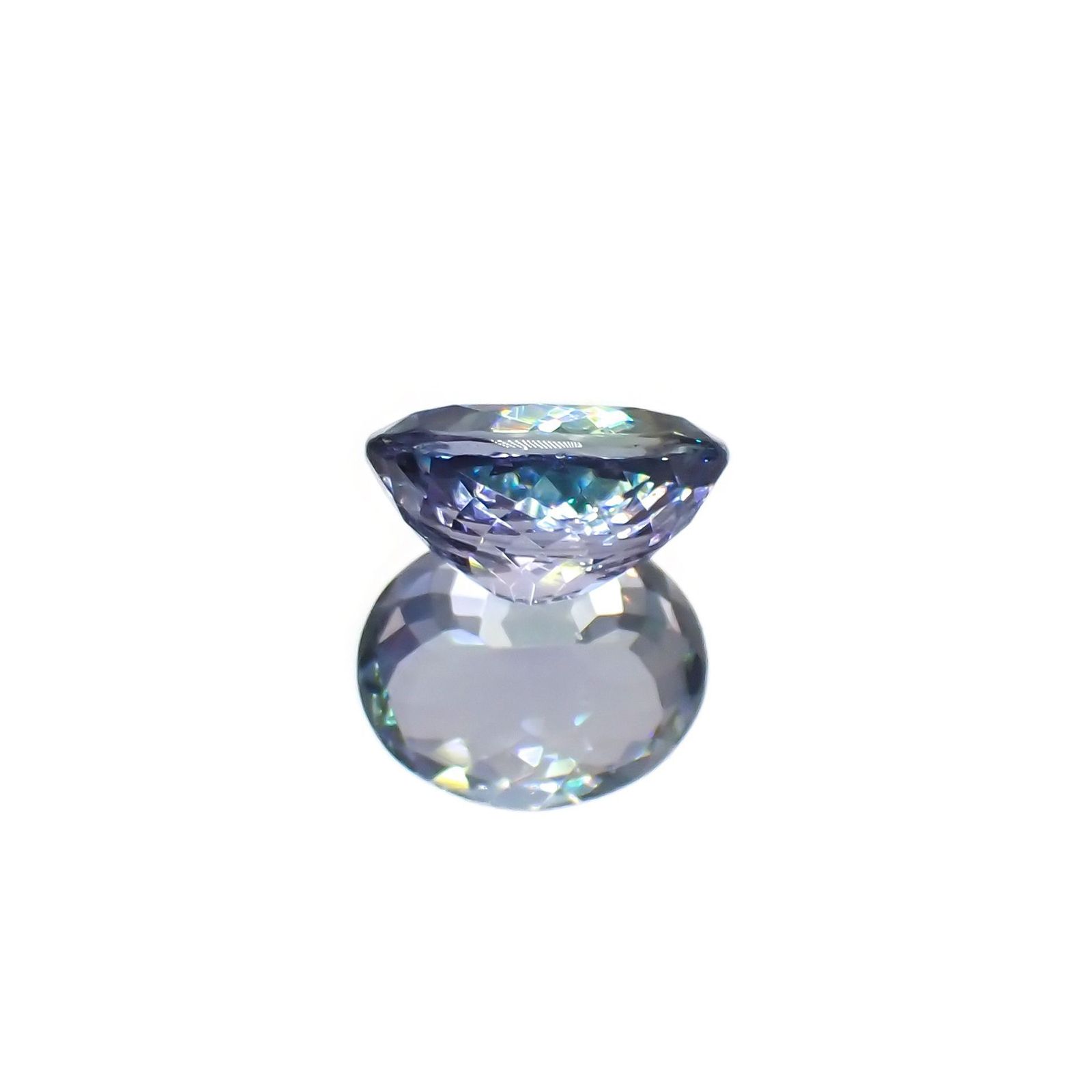 バイカラータンザナイト(宝石名ゾイサイト)タンザニア産 識別済 3.18ct / 10x8.1mm前後 [221119003]