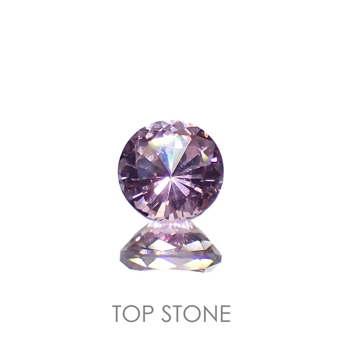ラベンダーピンクスピネル(宝石名スピネル)ビルマ/マダガスカル産 0.46ct 識別済[220917595]4.6x4.5mm前後