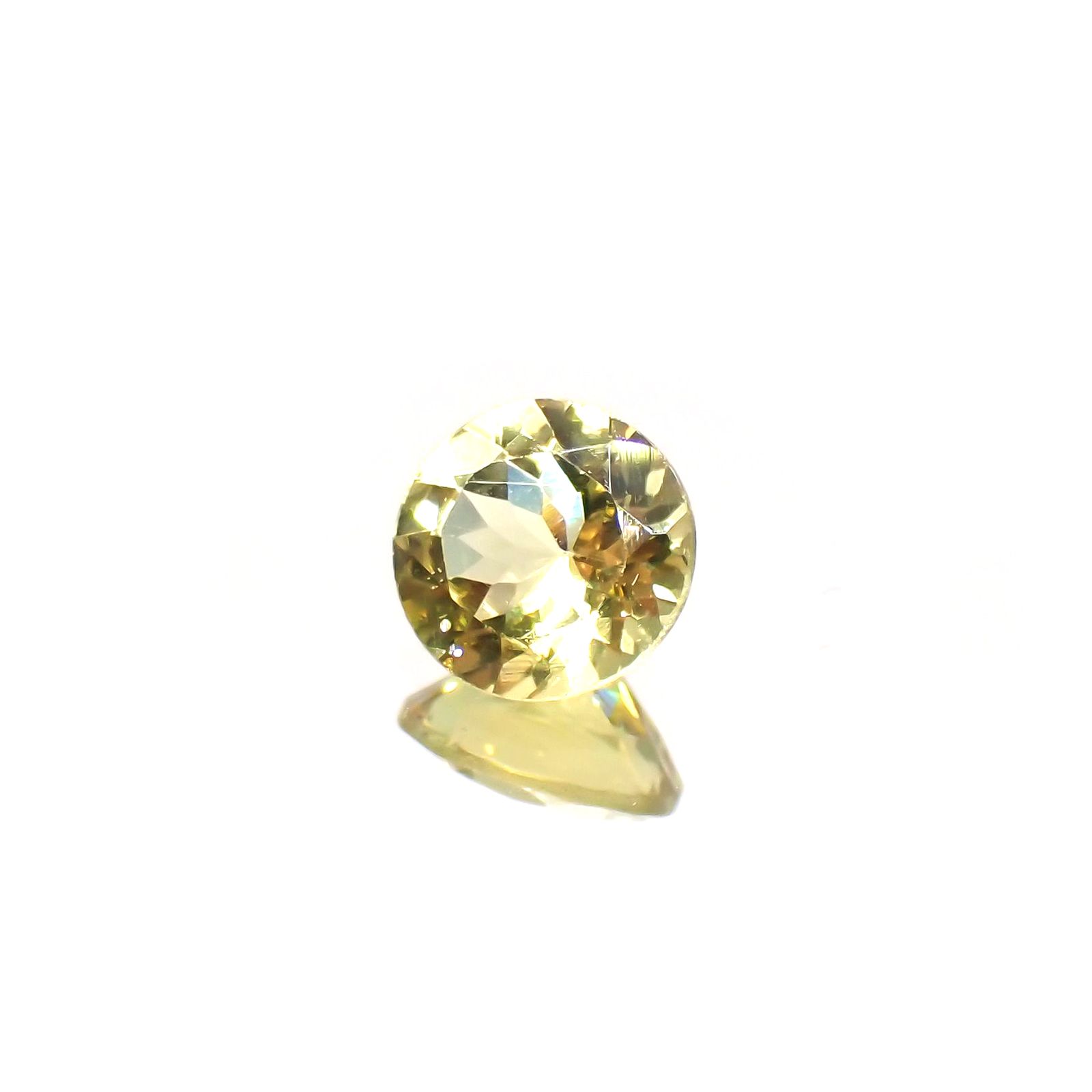 レモンイエローアパタイト(宝石名アパタイト)メキシコ産 1.15ct 識別済[220115472]7x6.8mm前後