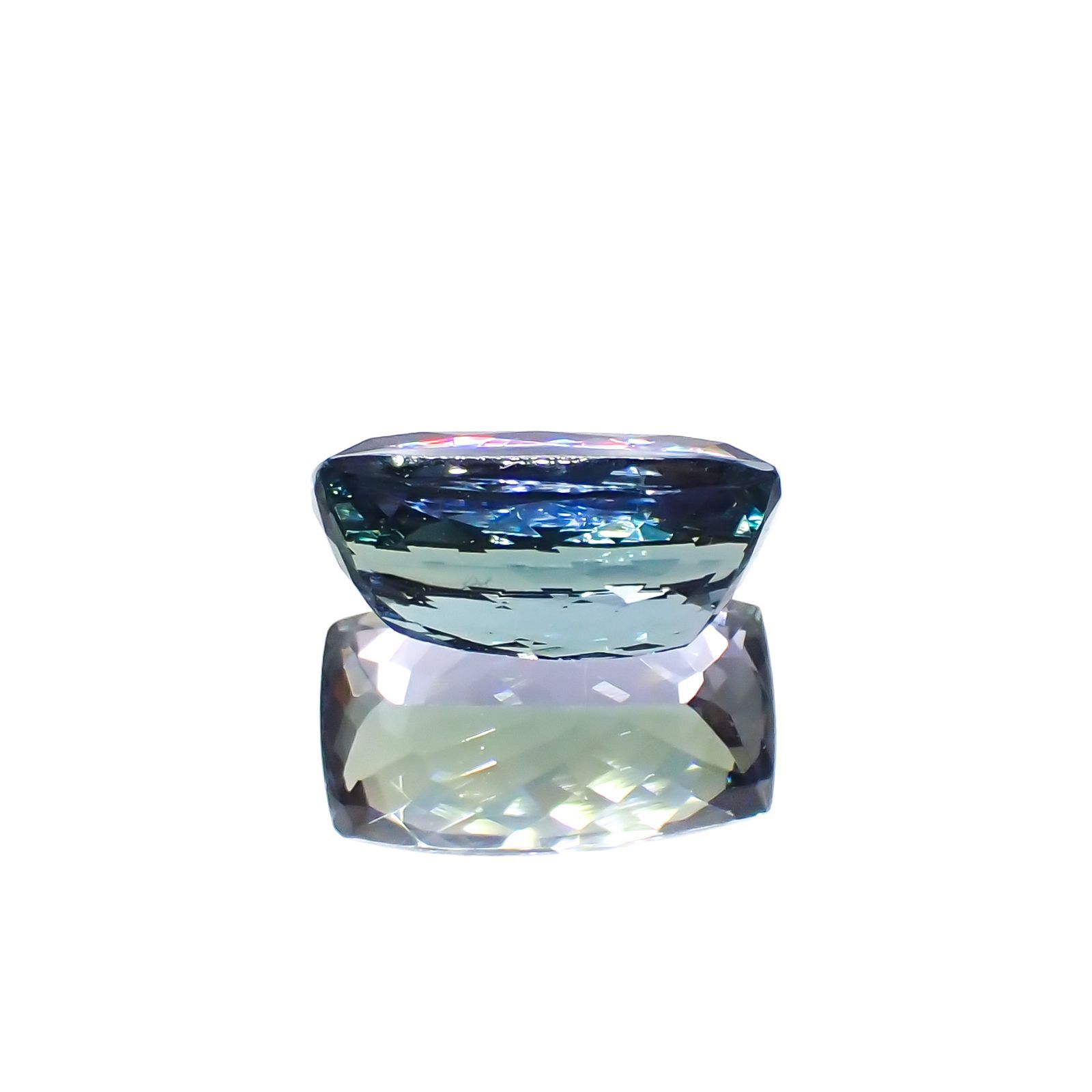 バイカラータンザナイト(宝石名ゾイサイト)タンザニア産 3.52ct 識別済[221119001]11.5x6.7mm前後
