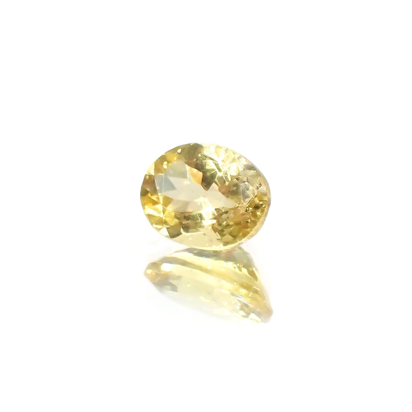 レモンイエローアパタイト(宝石名アパタイト) メキシコ産 識別済 1.41ct / 8.1x6.1mm前後 [210913226]