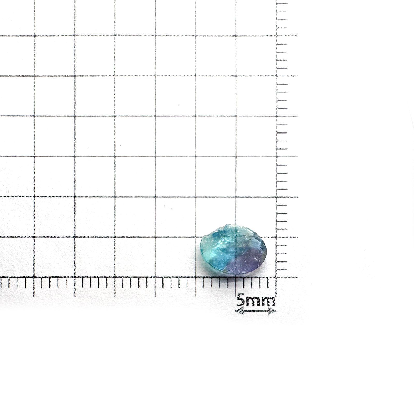 バイカラーパライバトルマリン原石スライス ブラジル・バターリャ鉱山産 0.73ct [241129451]8x6.1mm前後