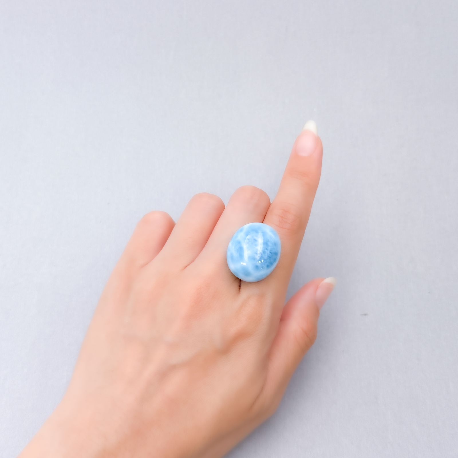 ラリマー(両面模様タイプ） ドミニカ共和国産 45.33ct [250630545]23.2x19.8mm前後