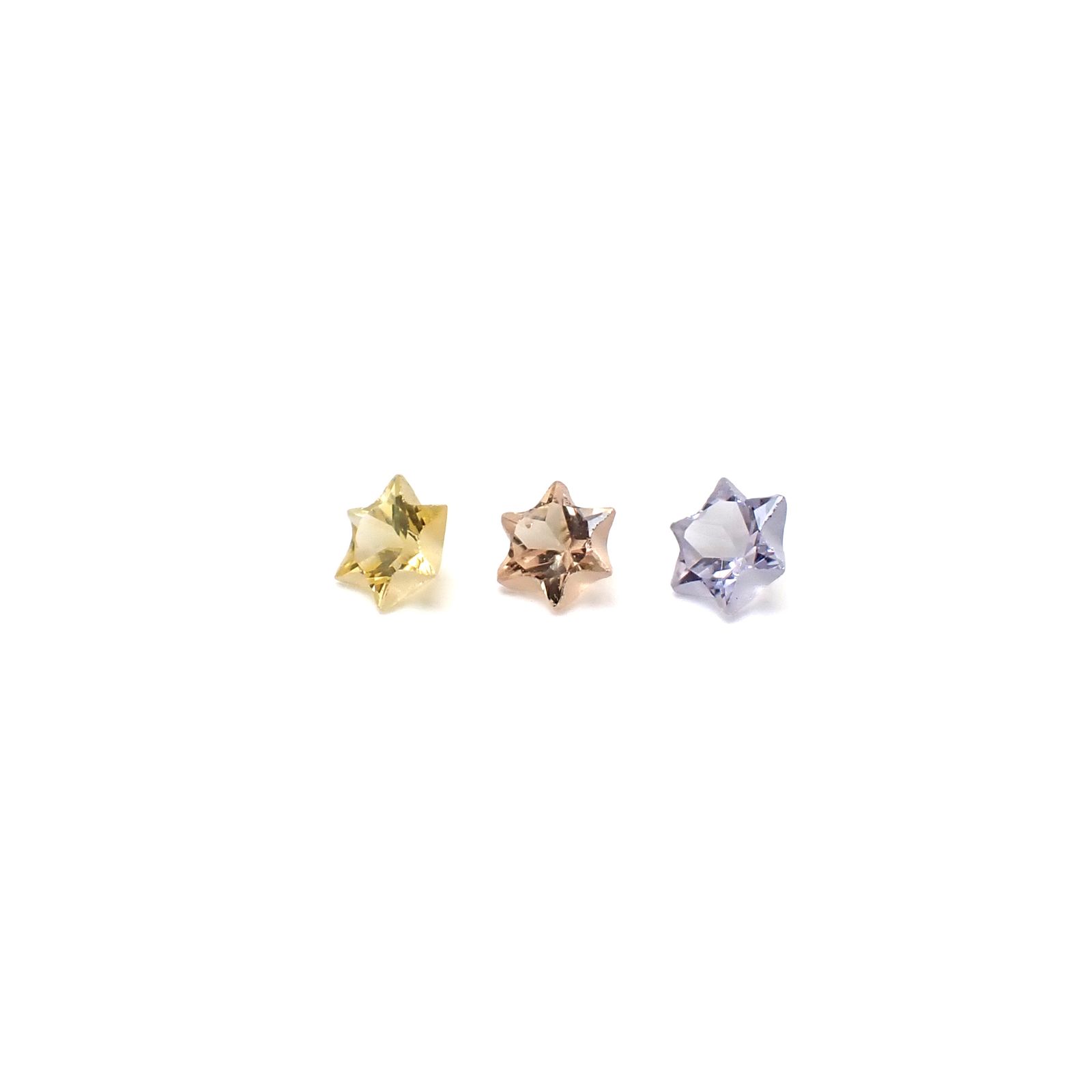 ◇カスタムカット◇サファイア カラーグラデーション3個セット スリランカ/マダガスカル産 0.27ct(3pcs合計) / 3.0-3.2x3.0-3.2mm前後 [260632327]