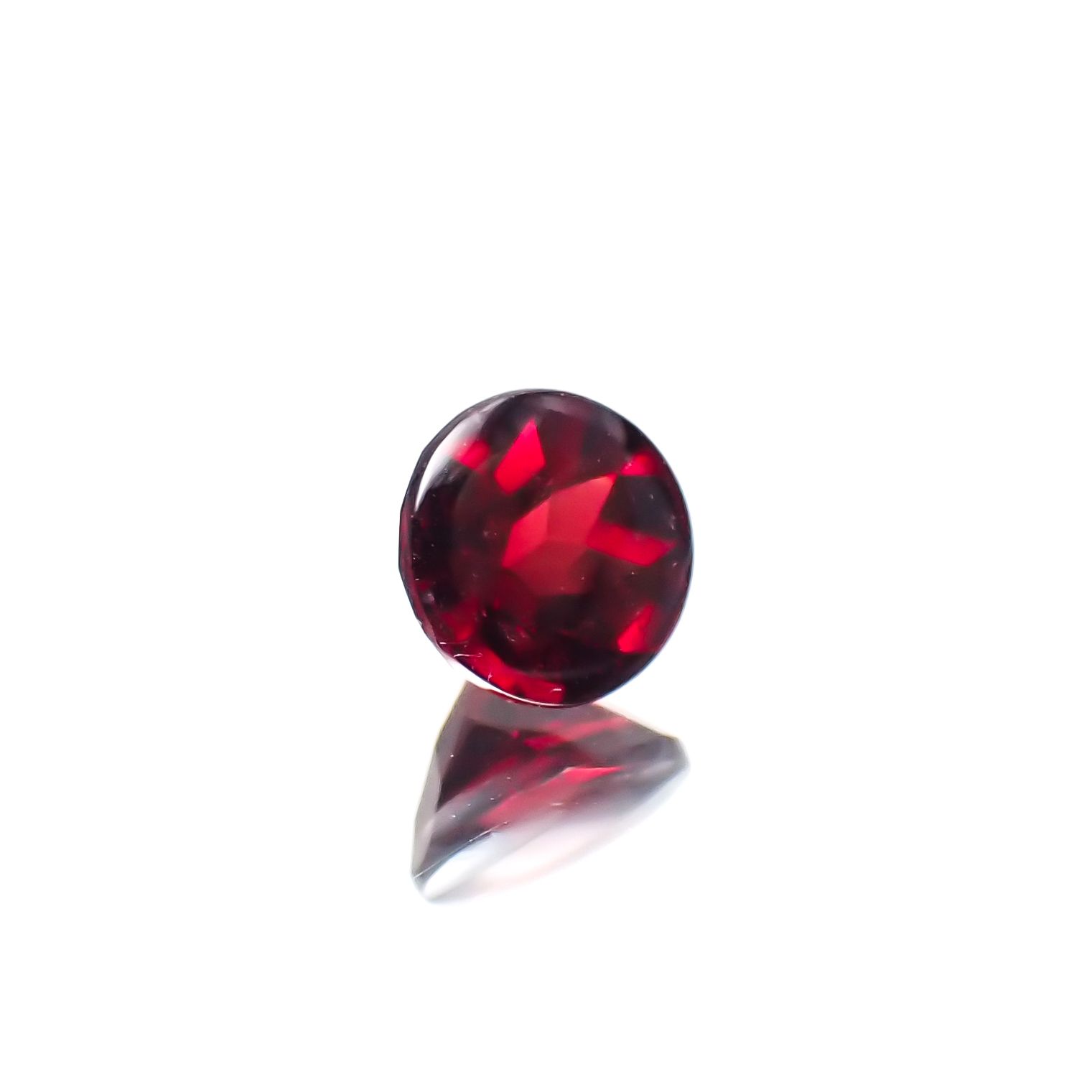 ◇バフカット◇クロムパイロープガーネット アメリカ・アリゾナ州産 0.42ct[231224541]4.5x4.4mm前後