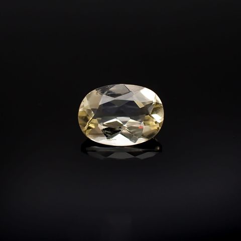 イエロースキャポライト(宝石名イエロー・スキャポライト)ブラジル・ミナスジェライス州産 識別済 1.01ct / 7.9x5.7mm前後 [251118018]