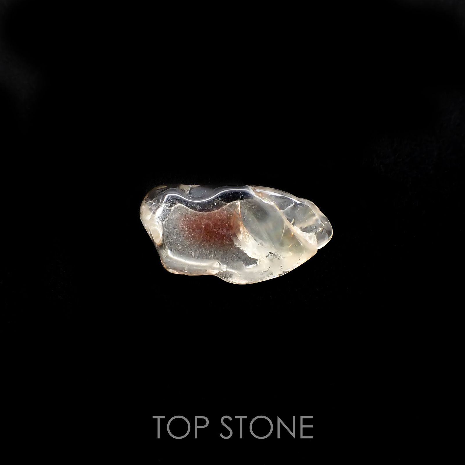 オレゴンサンストーン 原石スライス磨き アメリカ・オレゴン州産 4.77ct[220918000]17.9x9.1mm前後