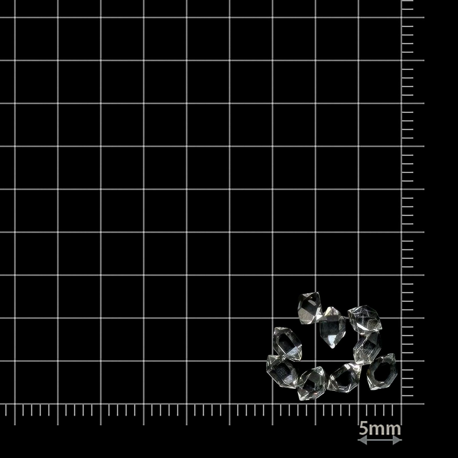 ◇メレセット◇ハーキマーダイヤモンド 原石 アメリカ・ニューヨーク州産 1.75ct / 3.8-4.6x2.1-3.3mm前後 [260231696]