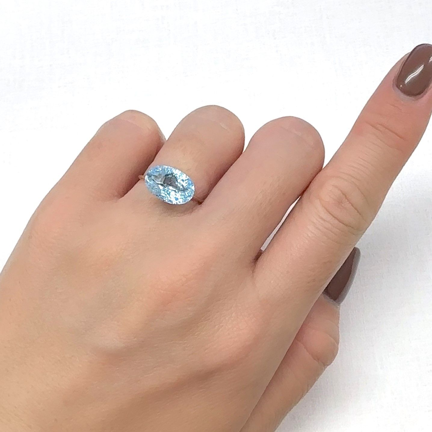 ◇カスタムカット◇ブルートパーズ ブラジル産 3.66ct [241029251]12x8mm前後