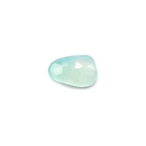 ◇フリーフォーム・ローズカット◇アクアプレーズ(宝石名ブルー グリーン・カルセドニー)南アフリカ産 5.05ct 識別済[231023968]15.1x10.1mm前後