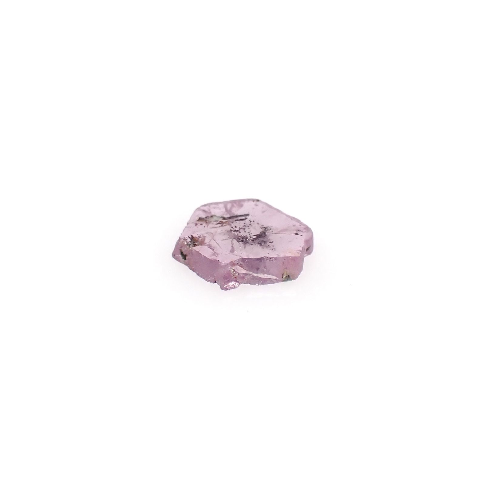 トラピッチェピンクサファイア 原石スライス パキスタン・カシミール地方産 0.73ct[240627856]7.3x6.3mm前後