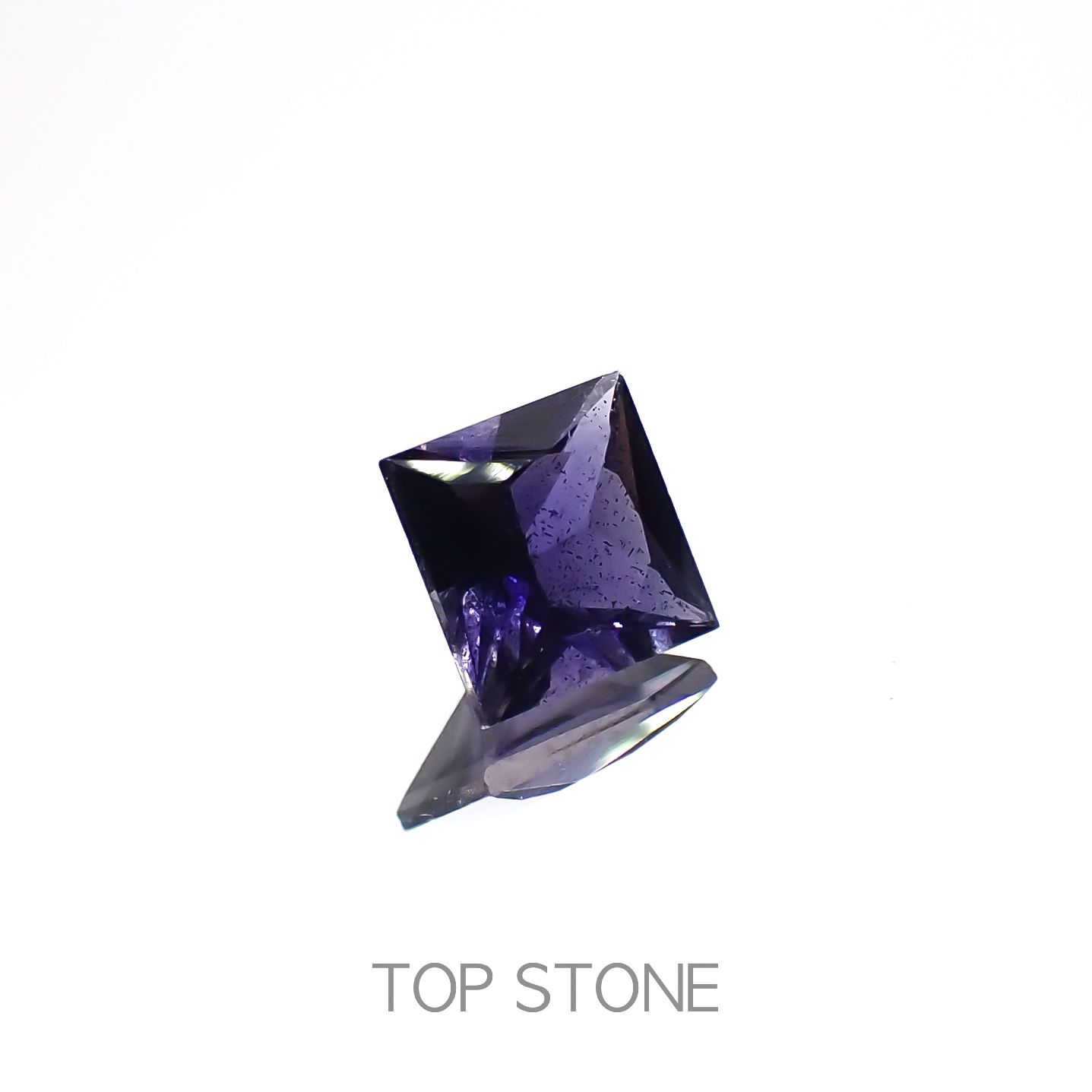 ◇プリンセスカット◇アイオライトサンストーン インド/ブラジル産 0.89ct[230220803]6x6mm前後