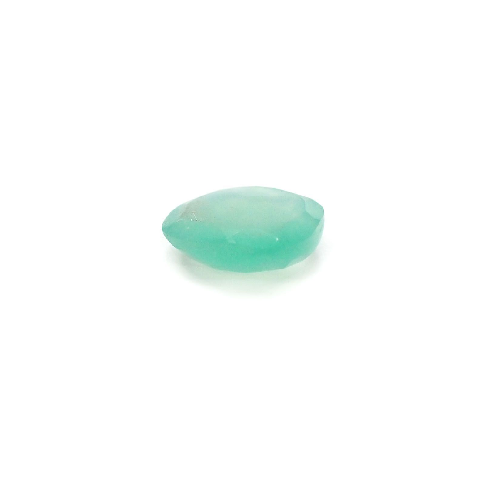 ◇フリーフォーム・ローズカット◇アクアプレーズ(宝石名ブルー グリーン・カルセドニー)南アフリカ産 2.76ct 識別済[231023967]11.2x10.3mm前後