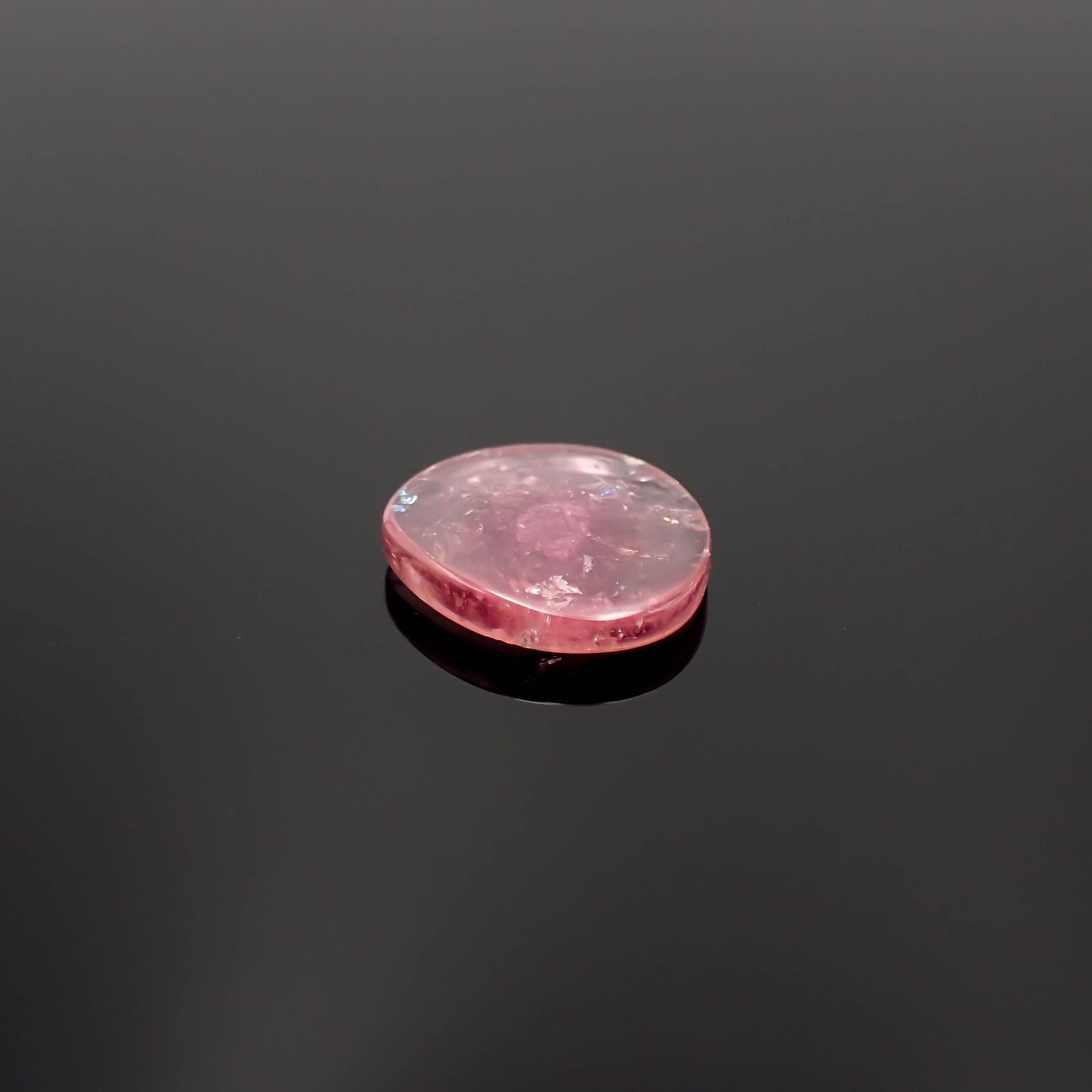 ピンクウォーターメロントルマリン 原石スライス コンゴ民主共和国産 2.11ct[230421483]10.5x9.5mm前後
