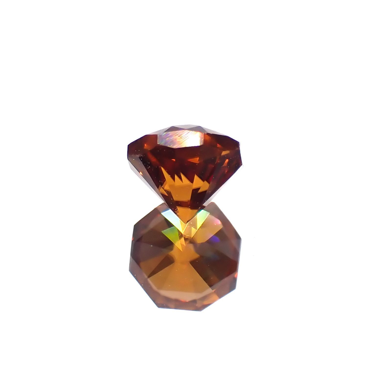 ◇オクタゴンカット◇オレンジジルコン(宝石名ジルコン)スリランカ/カンボジア産 0.99ct 識別済[230220705]5x4.9mm前後