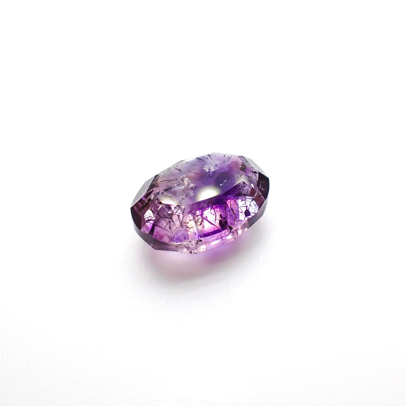 ◇カスタムカット◇アメジストエレスチャル ナイジェリア・カラバル産 3.04ct[221219693]10.5x7.8mm前後
