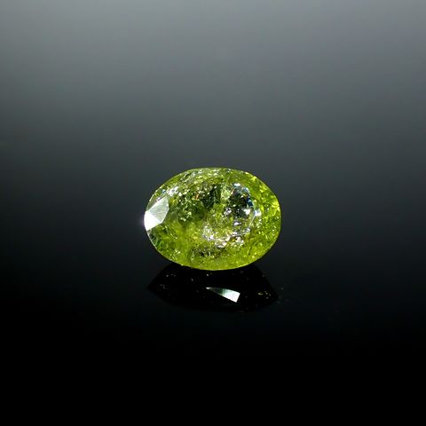 イリデッセンスクロムトルマリン(宝石名トルマリン)ケニア産 識別済 4.25ct / 11.9x9.9mm前後 [250931154]