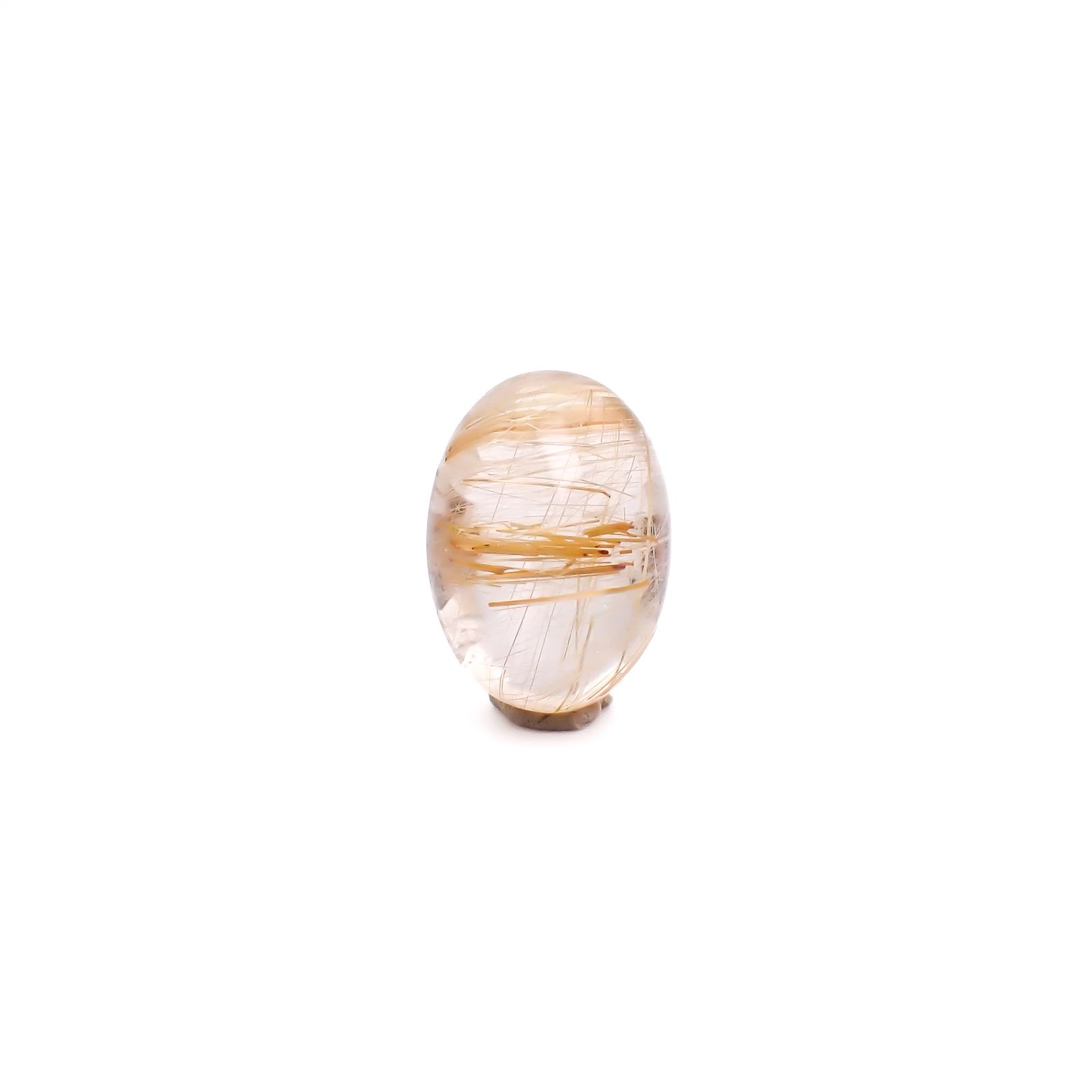 ◇バフトップカット◇ルチルクォーツ ブラジル産 7.40ct / 13.9x9.9mm前後 [260732401]