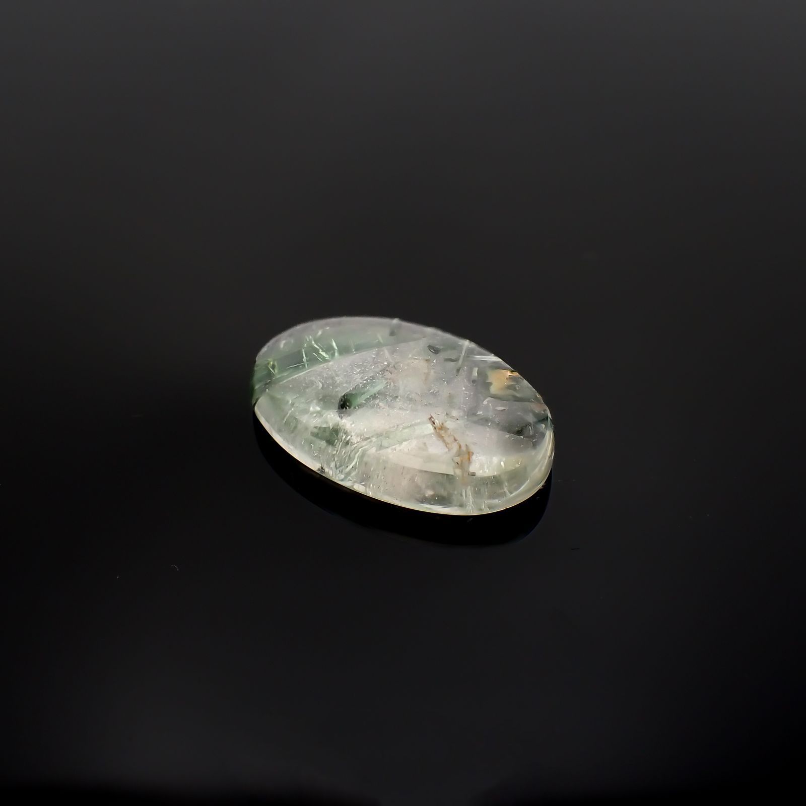 グリーントルマリンインクォーツ ブラジル・ミナスジェライス州産 13.75ct[221018304]22.7x14.6mm前後