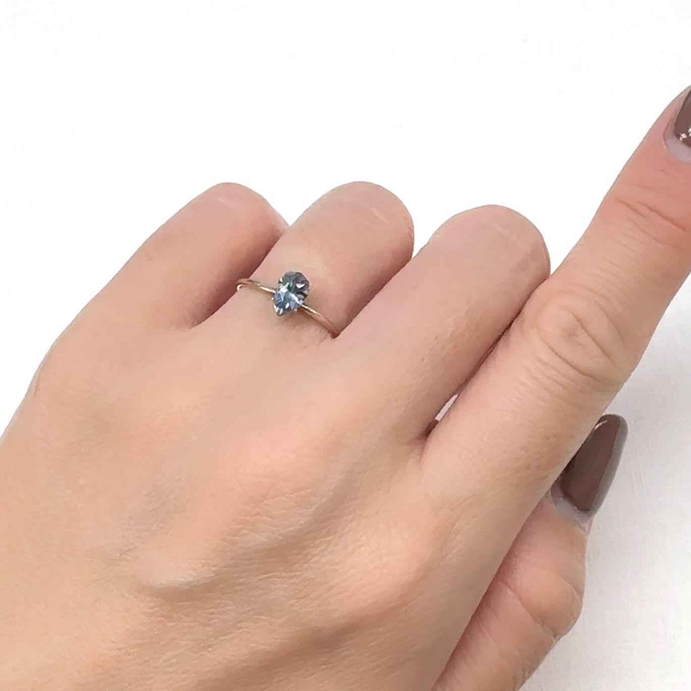 ◇カスタムカット◇バイカラータンザナイト 非加熱 タンザニア産 0.55ct [241029375]7x4.5mm前後