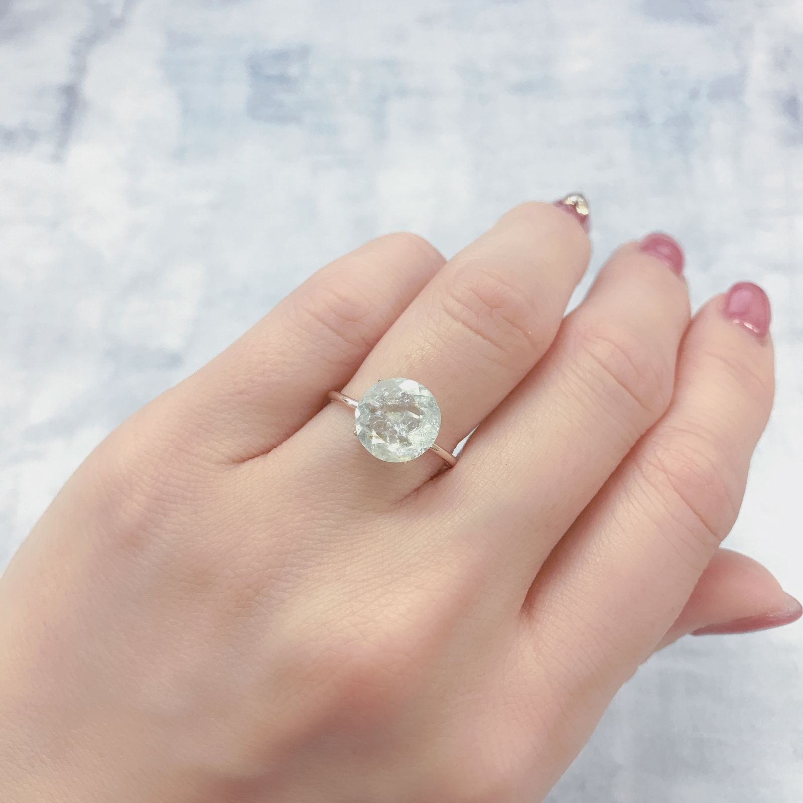 オーロラアクアマリン ブラジル産 2.67ct[220114408]9.7x9.6mm前後