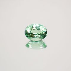 ミントカラー パライバトルマリン(宝石名トルマリン/別名パライバ・トルマリン) モザンビーク産 1.129ct ソ付(宝貴協)[210510644]7.8×6.0mm前後