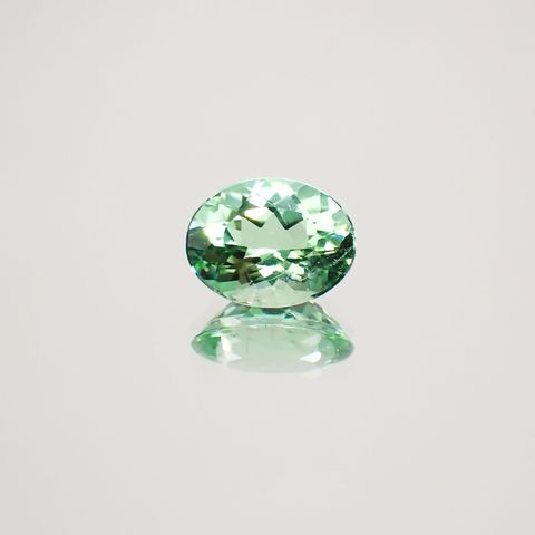 ミントカラー パライバトルマリン(宝石名トルマリン/別名パライバ・トルマリン) モザンビーク産 1.129ct ソ付(宝貴協)[210510644]7.8×6.0mm前後