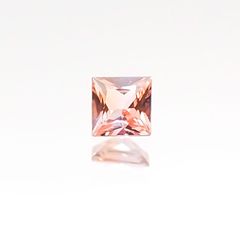 ◇プリンセスカット◇パパラチャサファイア ソーティング付き スリランカ産 ルース 0.079ct[20116963]2.47×2.46mm前後