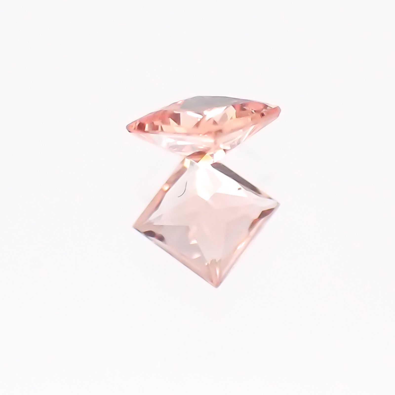◇プリンセスカット◇パパラチャサファイア ソーティング付き スリランカ産 ルース 0.096ct[20117825]2.6×2.5mm前後