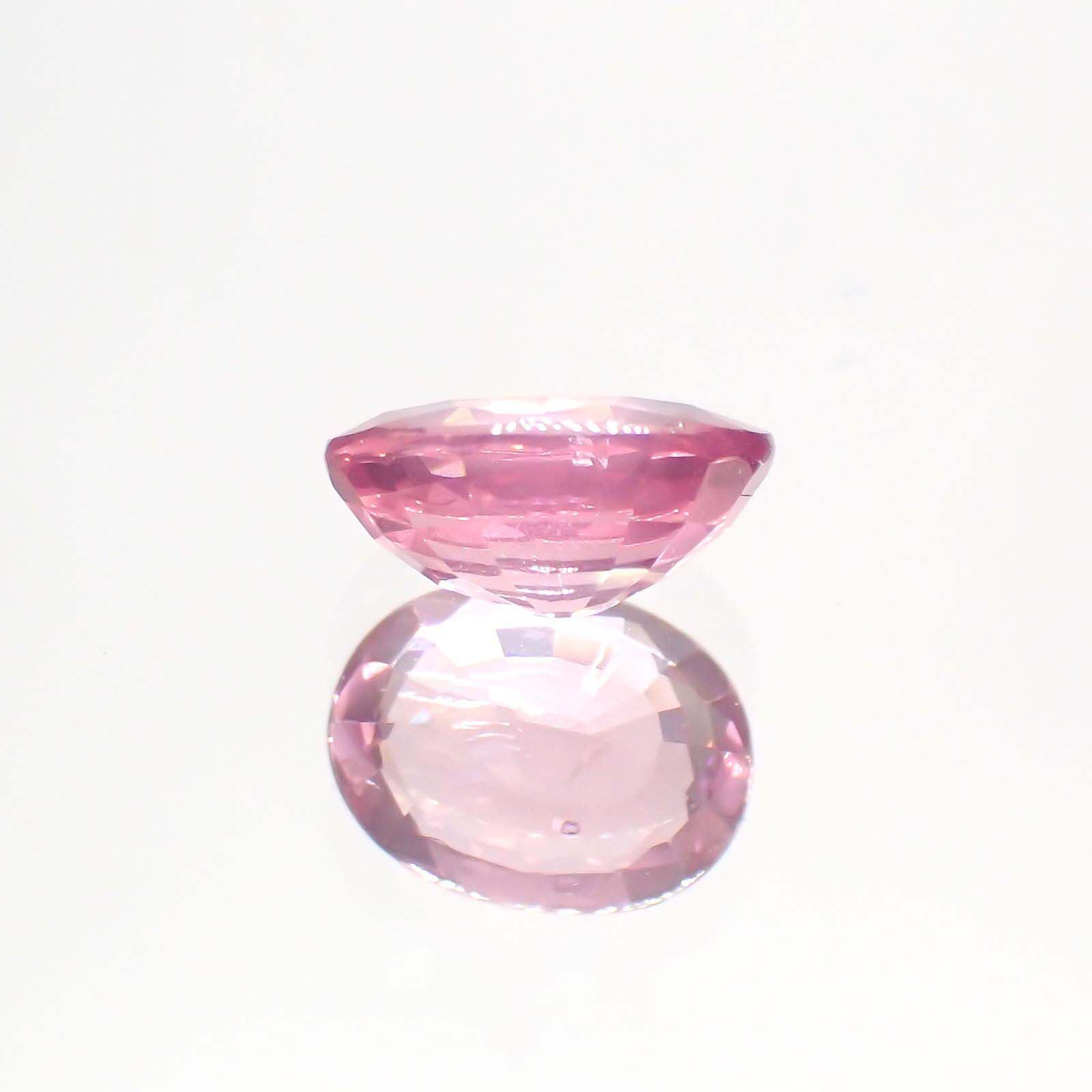 ピンクスピネル(宝石名ピンク・スピネル)タンザニア産 1.306ct ソ付(彩珠)[230722577]7.7x5.9mm前後
