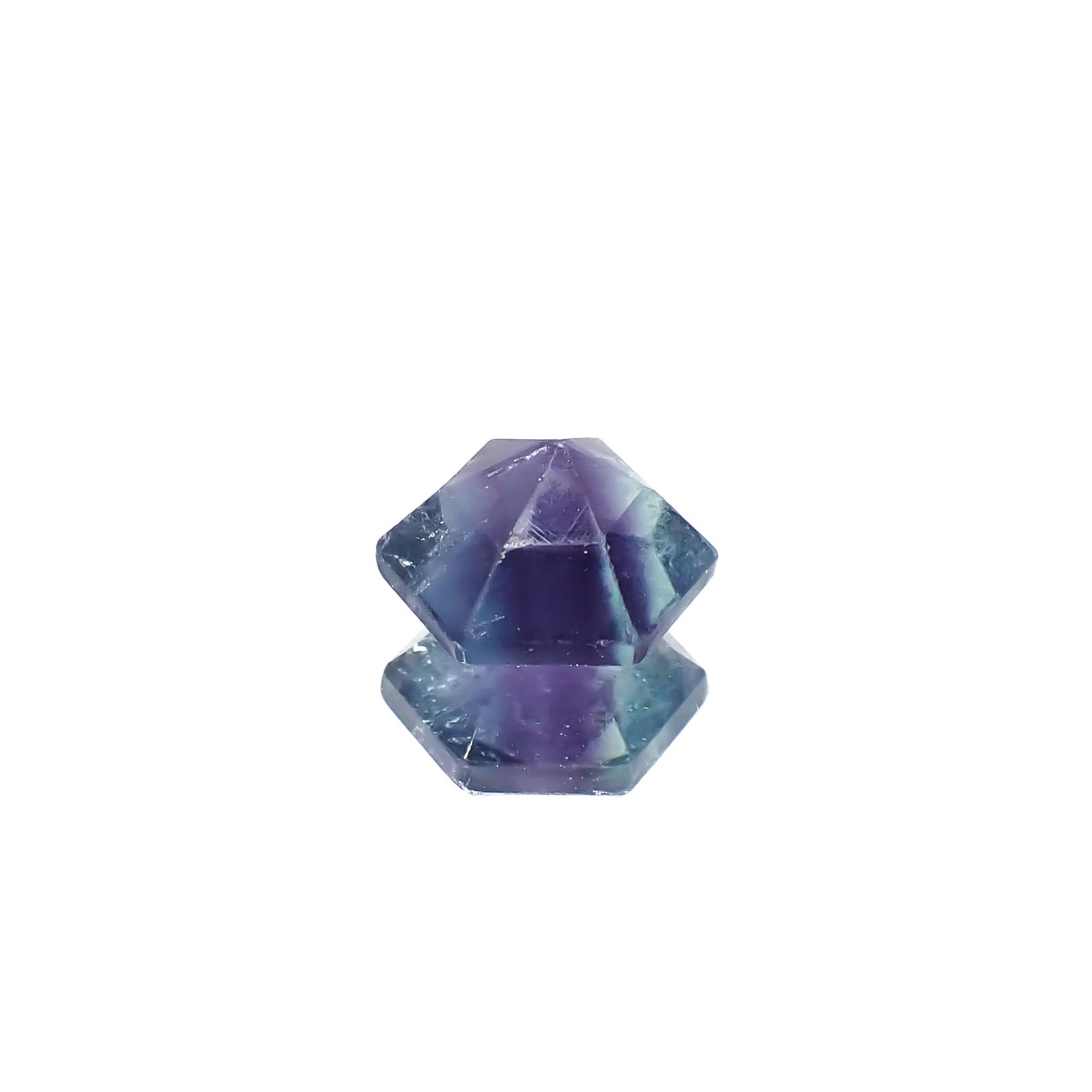 ◇ヘキサゴンカット◇パーティカラーフローライト フルオレッセンス 中国産 2.95ct[240628192]8.3x8.2mm前後