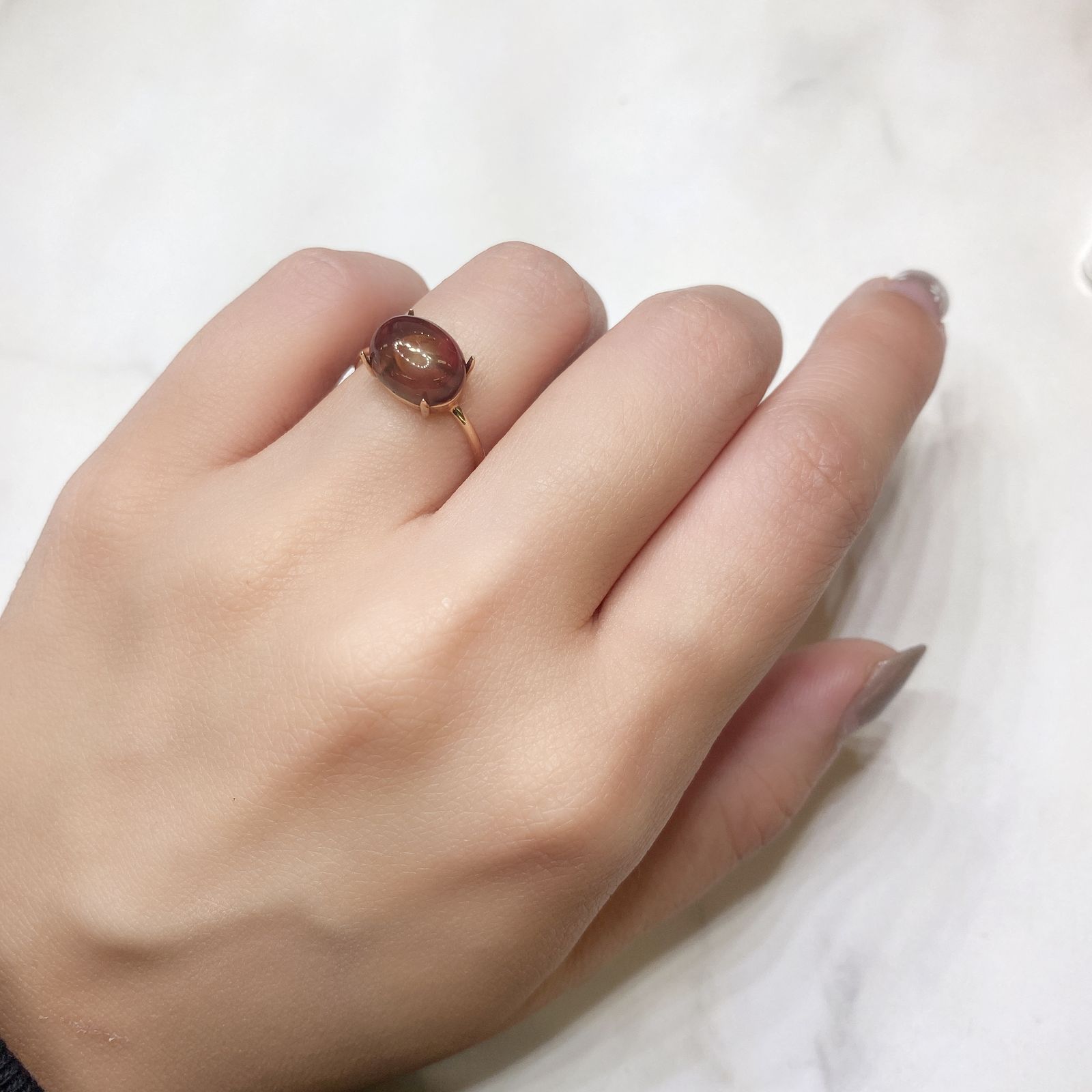 バイカラーアンデシン(宝石名アンデシン/ラブラドライト) チベット産 3.45ct 識別済[211013548]10.2×8mm前後