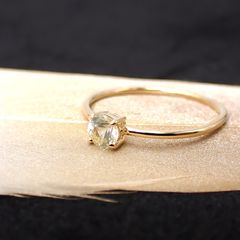 リング空枠：石留め▶シルキーイエローサファイア（お客様製作例）