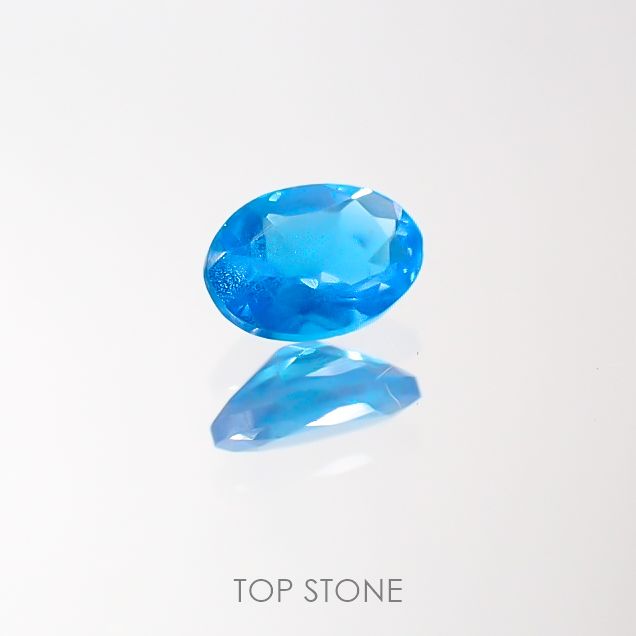 ネオンブルーアパタイト(宝石名アパタイト) マダガスカル産 0.41ct 識別済[211013052]5.7×3.9mm前後