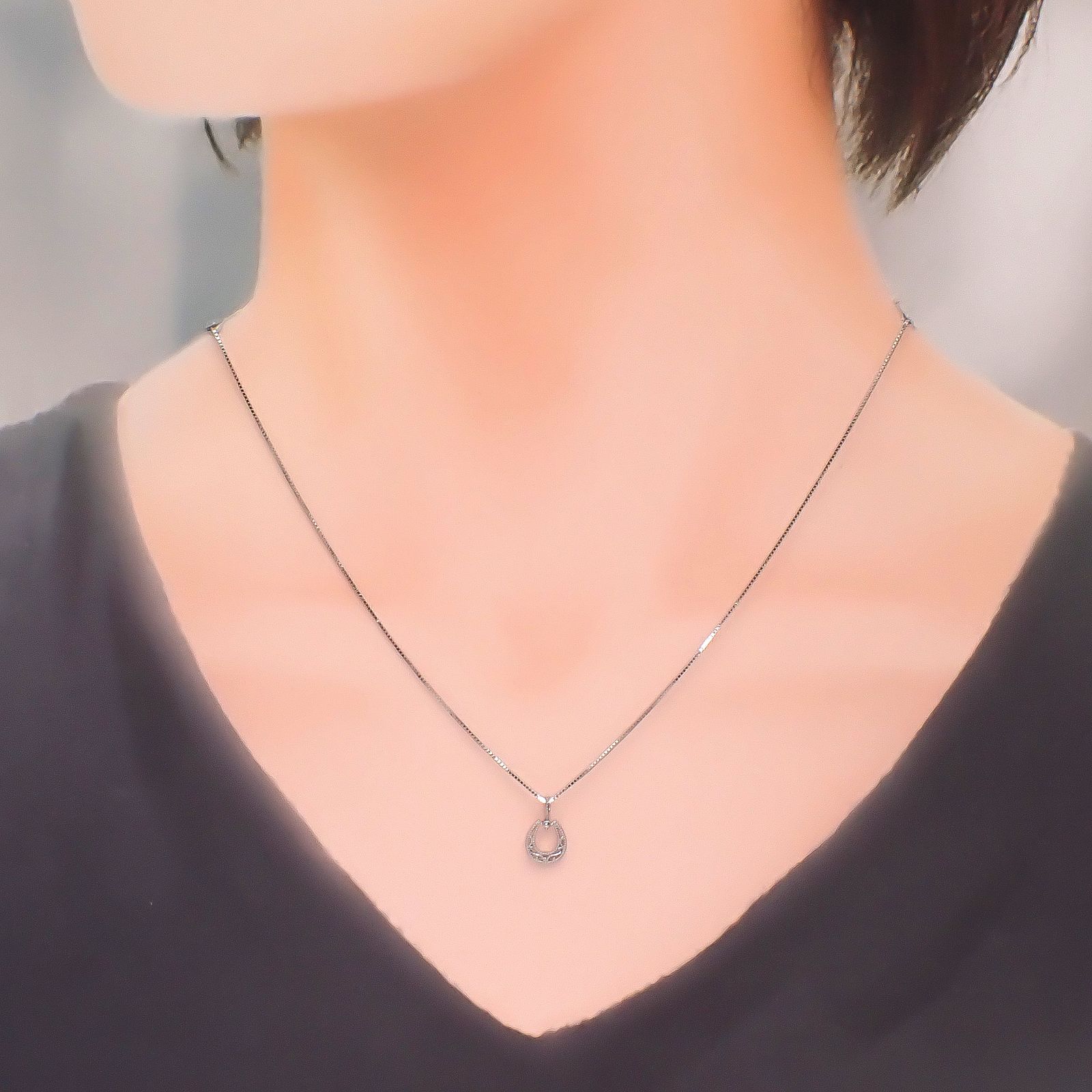 K18WGスライドピンチェーン ベネチアン[326]0.6mm 45cm