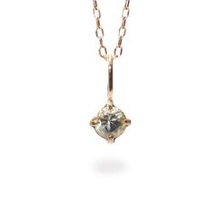 ◇K18 Petitデザイン限定品◇一粒石ジュエリー | バイカラーサファイア 3.5mm [チャーム/ペンダントトップ※チェーン別売り]