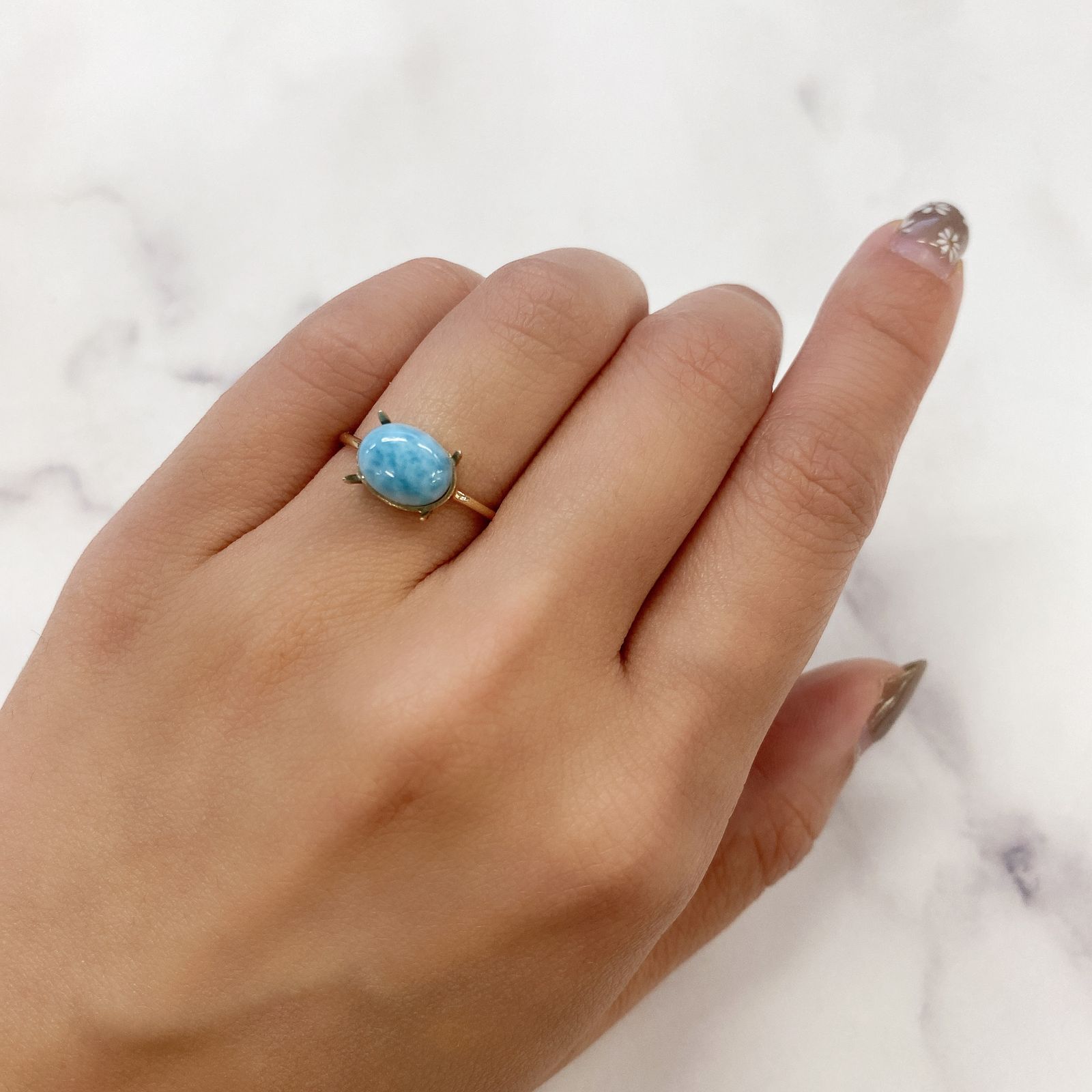 ラリマー(宝石名ブルー・ペクトライト) ドミニカ共和国産 2.50ct 識別済[210913267]8.9×7mm前後