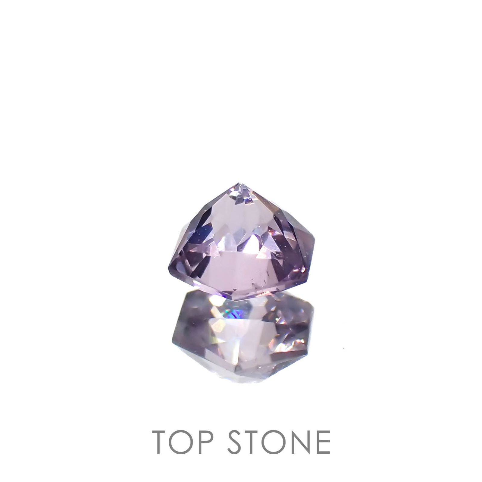 ◇ヘキサゴンカット◇パープルスピネル(宝石名スピネル)ビルマ/マダガスカル産 0.43ct 識別済[230220645]4.2x4.1mm前後