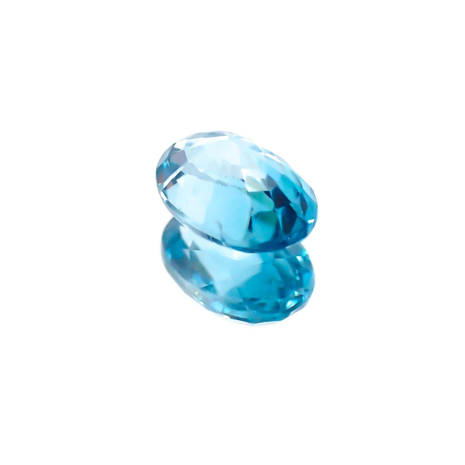 ブルージルコン(宝石名ジルコン)カンボジア産 1.41ct 識別済[231124186]7.2x5.1mm前後
