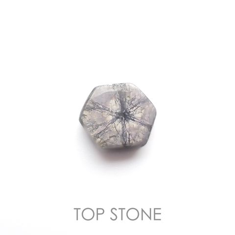 トラピッチェサファイア 原石スライス磨き(宝石名トラピッチェ・サファイア)ミャンマー産 2.47ct 識別済[221119102]7.9x7.3mm前後