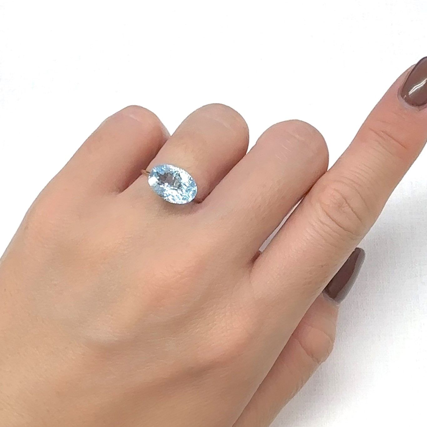 ◇カスタムカット◇ブルートパーズ ブラジル産 3.58ct [241029252]12x8.1mm前後