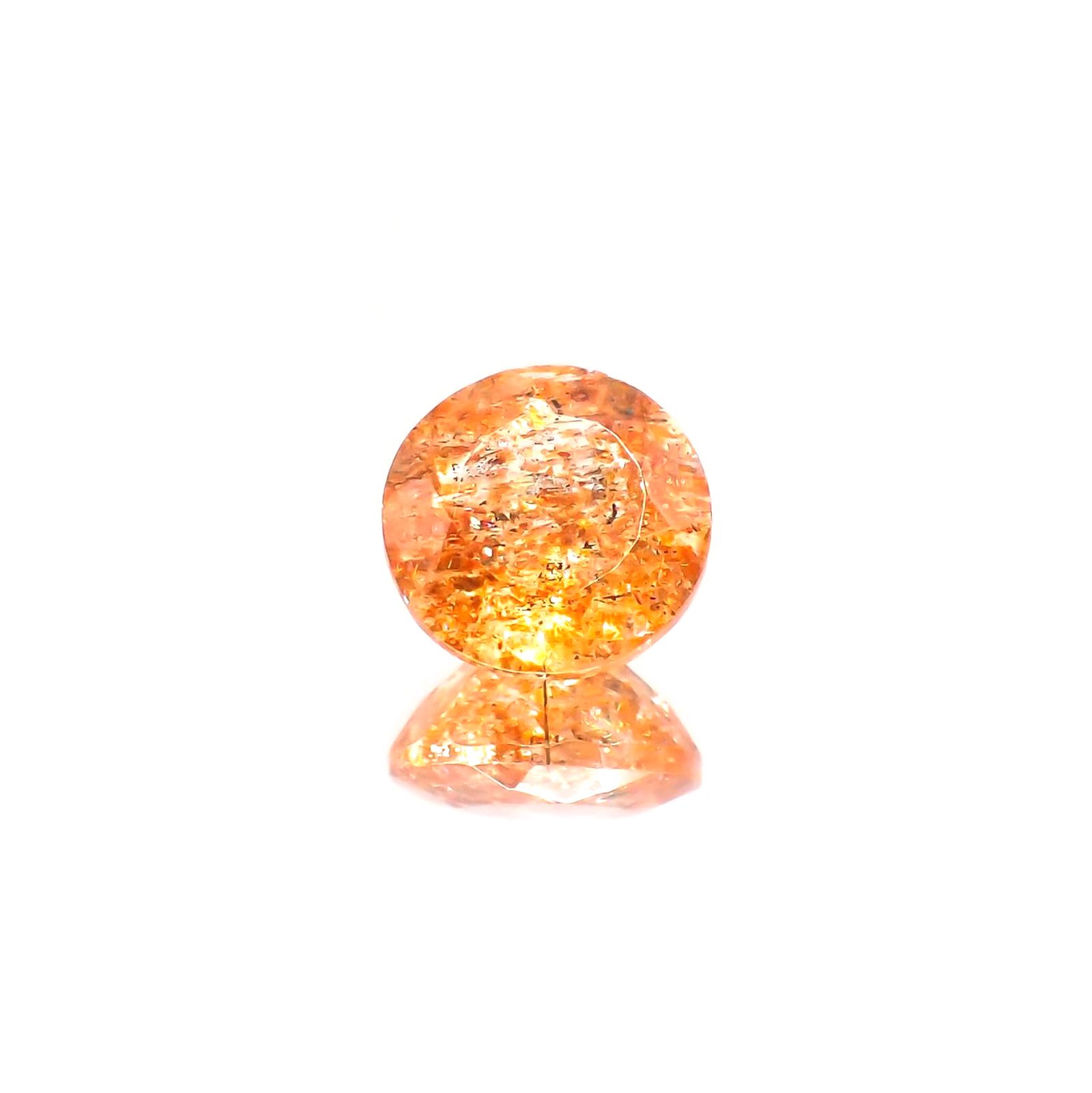イリュージョンサンストーン(宝石名フェルドスパー) タンザニア産 識別済 2.60ct / 9x8.9mm前後 [210610875]
