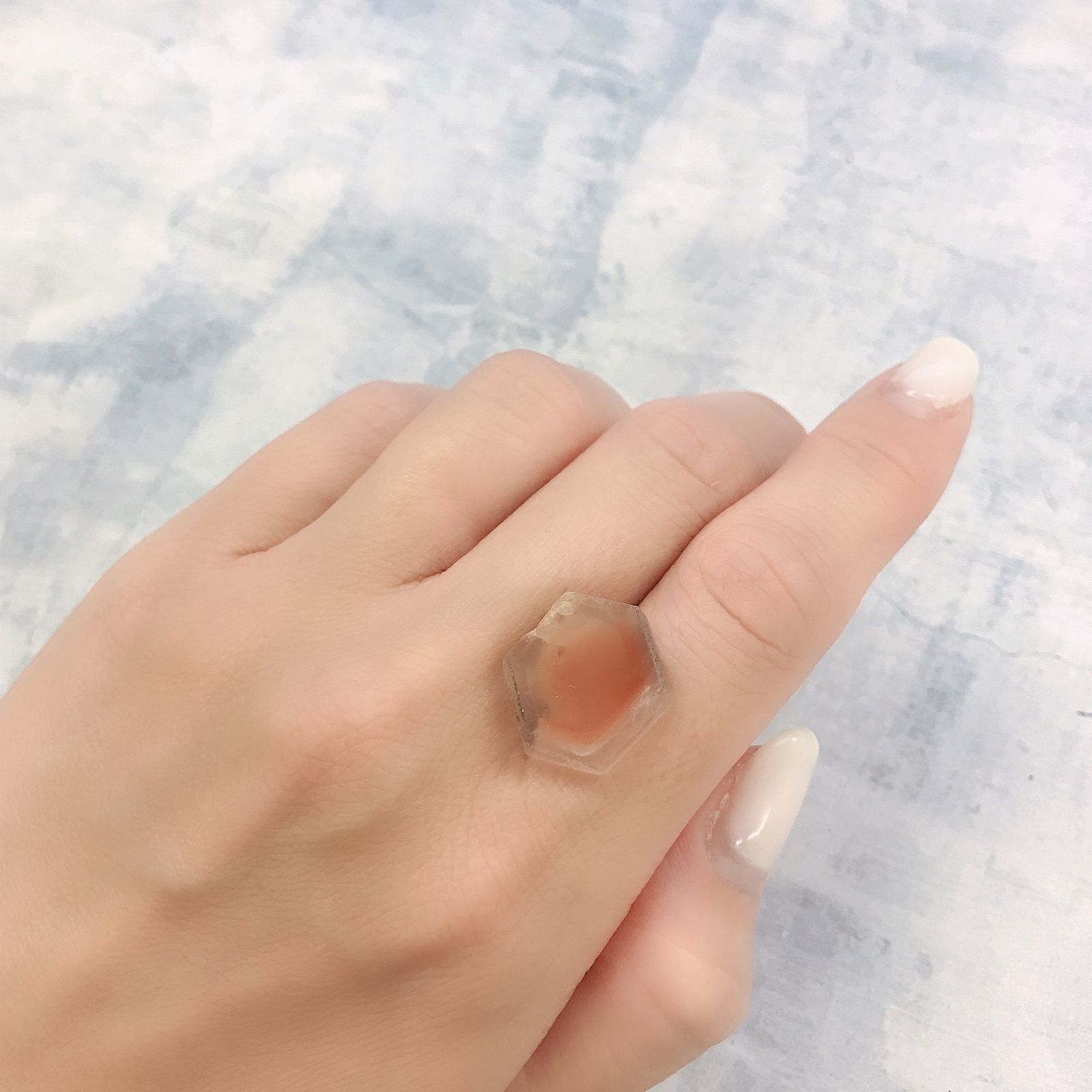 ファントムクォーツ 原石スライス ブラジル産 7.82ct[220716806]15.4x17.9mm前後