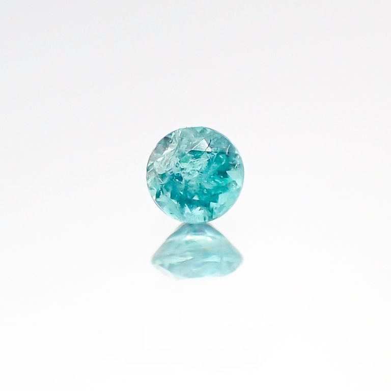 パライバトルマリン(宝石名トルマリン/別名パライバ・トルマリン) ブラジル・パライバ州バターリャ鉱山産 0.072ct 識別済[20096273]2.4×2.4mm前後