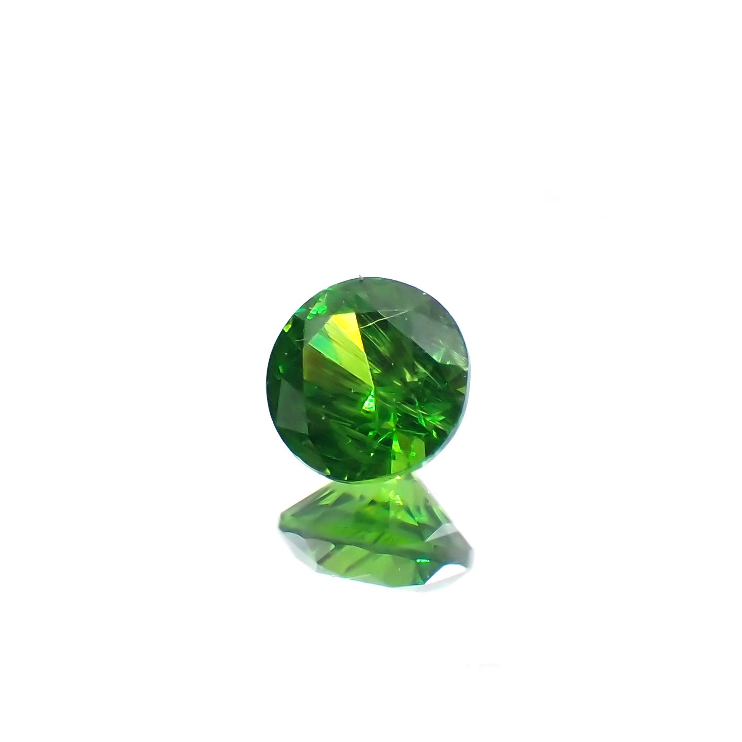 デマントイドガーネット(宝石名デマントイド・ガーネット) ロシア産 0.149ct ソ付(彩珠)[210712083]2.9×2.9mm前後