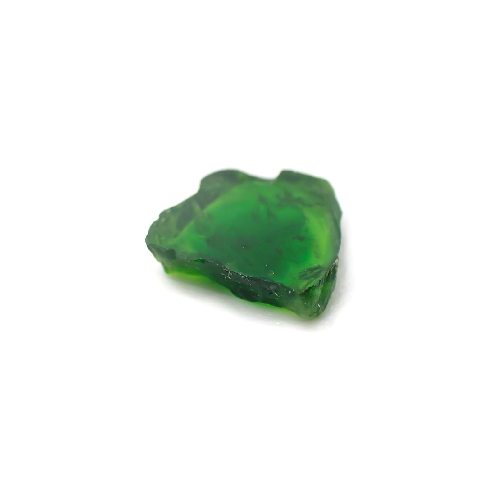 デマントイドガーネット 原石スライス(宝石名デマントイド・ガーネット) 0.69ct 識別済[210410500]5.5×6.3mm前後