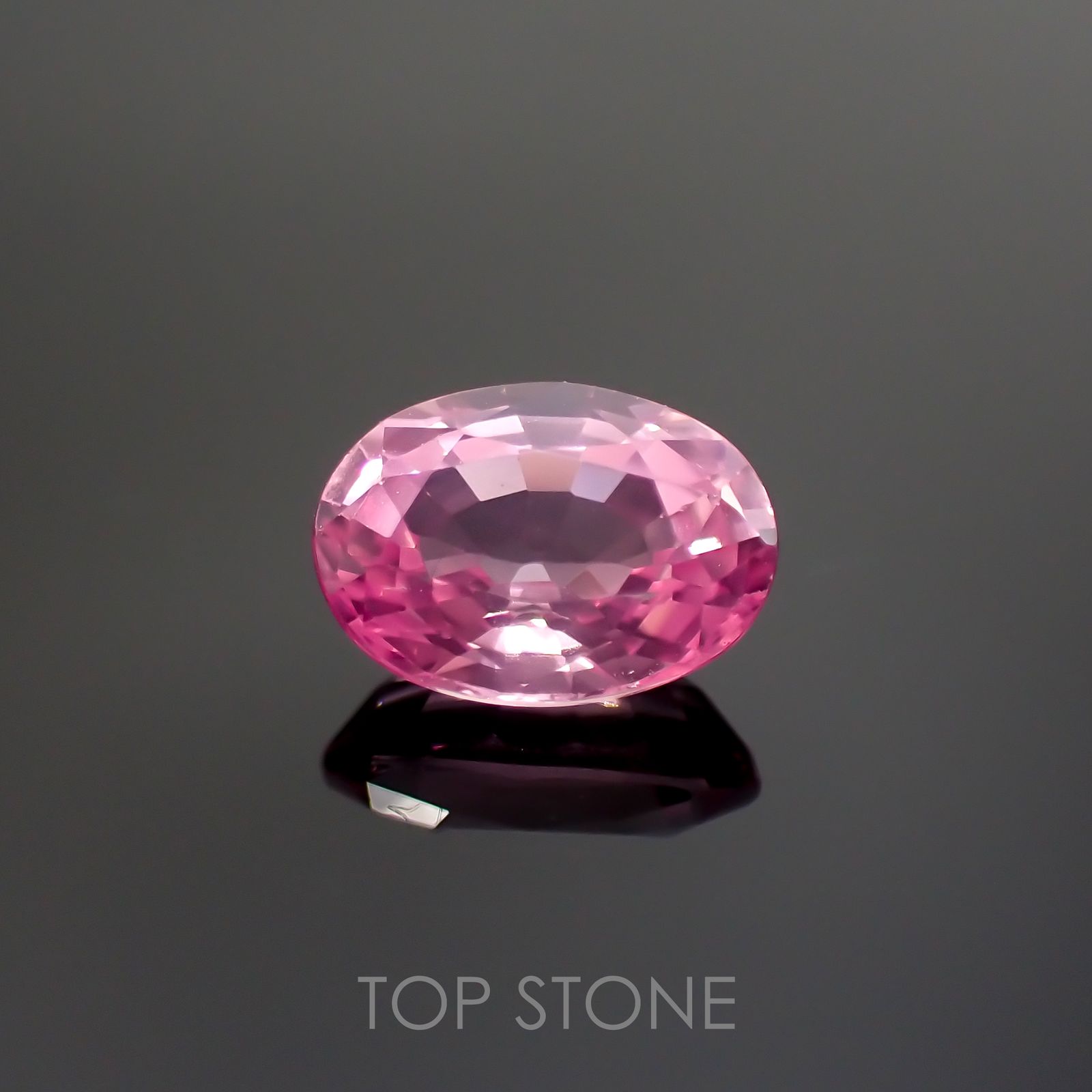 ピンクスピネル(宝石名ピンク・スピネル) タンザニア産 1.077ct ソ付(彩珠)[20106542]7×5mm前後
