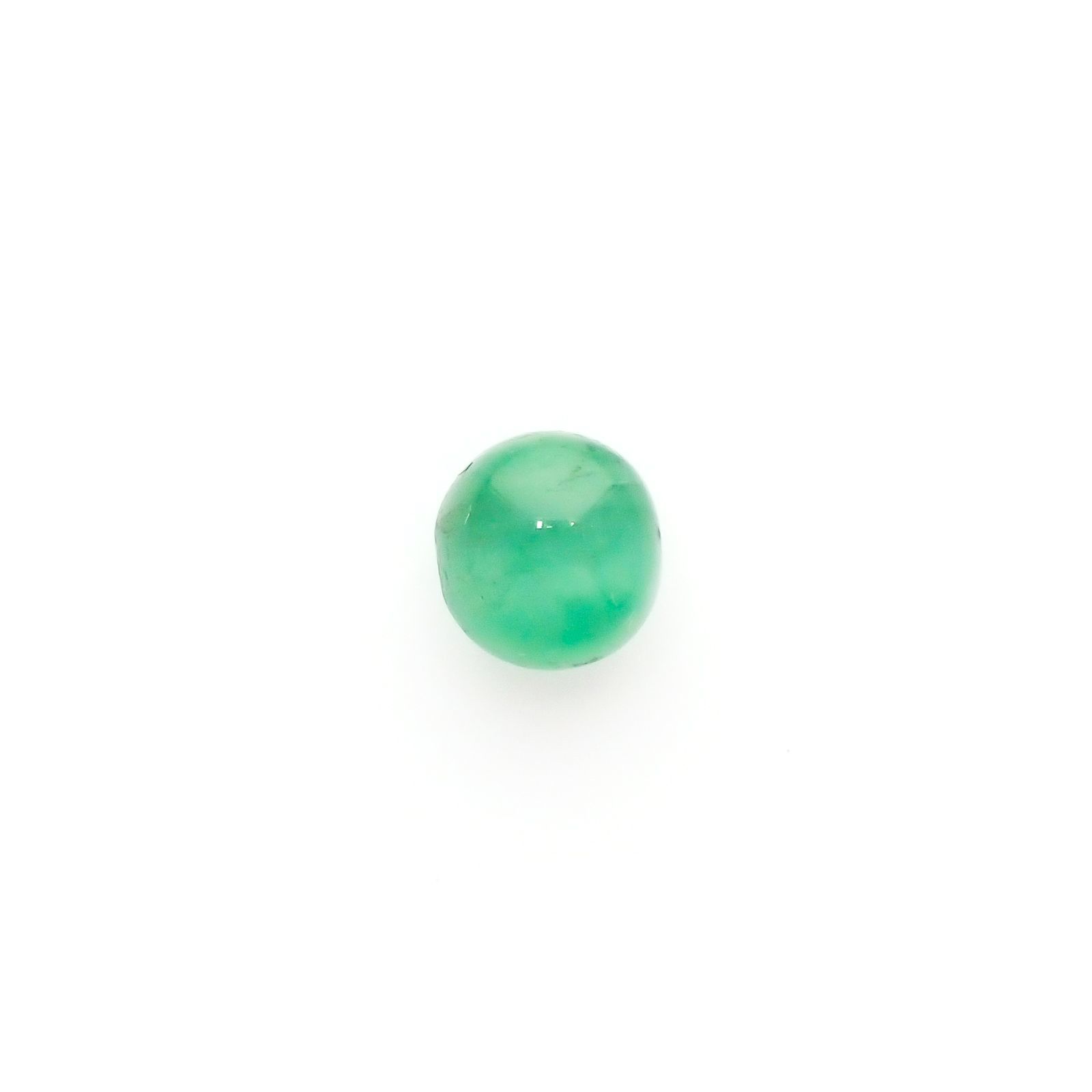 エメラルドキャッツアイ(宝石名エメラルド・キャッツアイ) コロンビア産 0.922ct ソ付(彩珠)[210711666]5.5×5.1mm前後