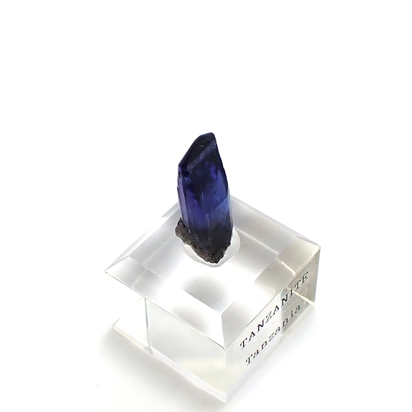 タンザナイト原石 タンザニア産 アクリル台座付き 13.40ct(2.68g) / 6.9x8.2x23.5mm前後 [260632367]